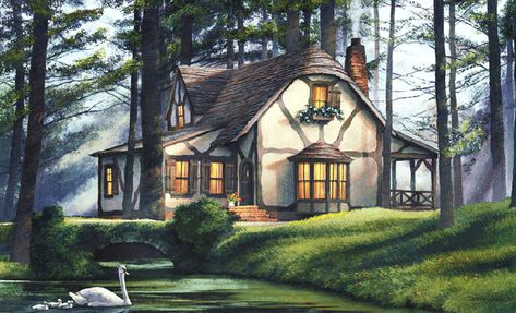 Fairytale Cottage Floor Plans, English Cottage Floor Plans, Storybook Cottage House Plans, Cottage Floorplan, Storybook House Plan, Cottage Floor Plan, Storybook House, Alternative Housing, Tudor Cottage