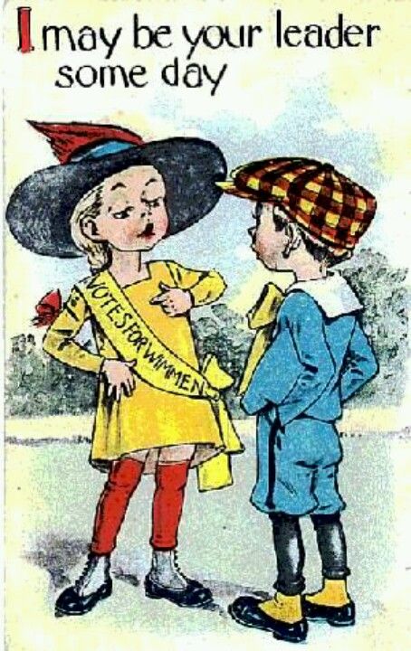 Votes for Women - 1916 postcard: "I May be your leader some day" Suffrage Movement, Deja Vu, Women’s Rights, Women Life, Cartoon Shows, Women In History, Vintage Postcard, Womens Rights, Vintage Postcards