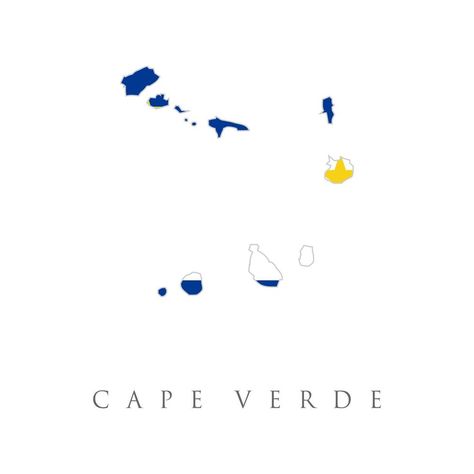 Cape Verde Tattoo Ideas, Cabo Verde Flag, Country Flags Icons, Cape Verde Flag, Western Cape Map, Blue Cape, Cape Verde, Flag Icon, Drawn Map