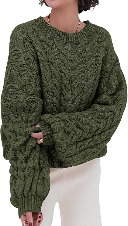 Price:$39.98  Oversized women's sweaters for fall and winter is easy to put on and off. Classic crewneck pullover sweaters for women can keep you warm in winter/fall. Soft lady's sweaters ​w/o being bulky, this cable knit sweater women can easily be a person's "go-to comfort sweater" #womenswear #fashion #womensstyle #pullover #sweater Bulky Sweater Outfit, Ingenue Style, Bulky Sweater, Cute Sweaters For Fall, Oversized Black Sweater, Knit Sweater Women, Fall Sweaters For Women, Dressing Tips, Balloon Sleeve Sweater