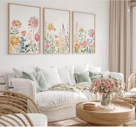 Amazon.com: Watercolor Wildflower Wall Art Decor Colorful Flower Pictures Canvas Floral Botanical Wall Art Vintage Prints Poster Floral Painting Artwork for Living Room Bedroom 12x16 Inch Unframed Set of 3: Posters & Prints Wildflower Girls Room, Wild Flower Room Decor, Wildflower Playroom, Wildflower Nursery Theme Artwork, Wildflower Prints Wall Art, Wildflower Paintings, Artwork For Living Room, Botanical Wall Art, Floral Botanical