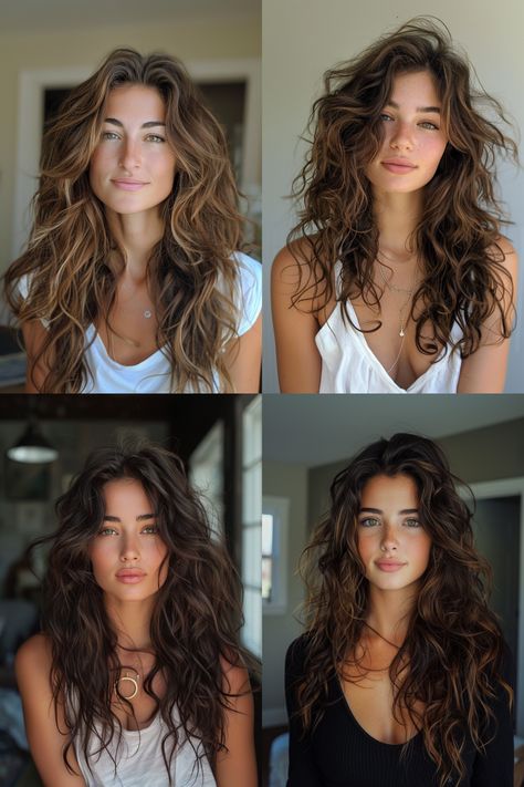 17 Captivating Photos of Beach Waves on Long Hair – Outdated or Evergreen? Long Hair With Layers Beach Waves, Long Beach Curls, Beach Wave Haircut, Beachy Waves Long Hair, Texture Curls, Long Wavy Haircuts, Hairstyle Reference, Beachy Waves Hair, 2023 Hair