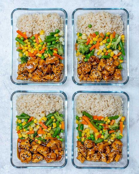 Teriyaki Chicken Bowls, Diet Lunch Ideas, Makanan Rendah Kalori, Pollo Teriyaki, Clean Meal Prep, Resep Smoothie, Chicken Bowls, Plats Healthy, Healthy Lunch Meal Prep