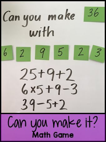 Can You Make It? Math Game - Great math game for making kids think! Third Grade Math Games, Math College, Maths Fun, Math Night, Grade 6 Math, Number Talks, Math Talk, Maths Ideas, Math Challenge