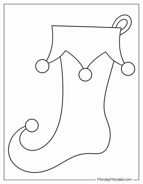 70 Christmas Stocking Templates (Free PDF Printables) Elf Applique Patterns, Whoville Stocking Pattern, Christmas Stockings To Sew How To Make, Grinch Stocking Pattern, Christmas Stockings Diy Pattern, Christmas Stockings Painting, Elf Stocking Pattern Free, Christmas Bell Template Free Printable, Stocking Cutout Template