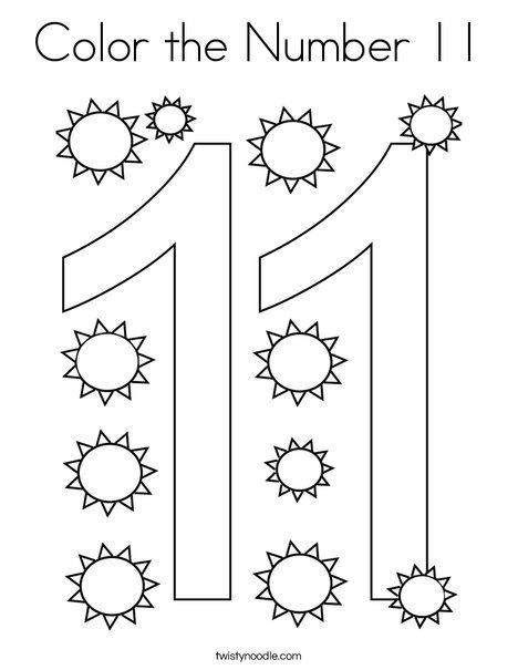 Color the Number 11 Coloring Page - Twisty Noodle Number 11 Worksheet Kindergarten, Number 11 Coloring Page, Number 11 Craft, Number 11 Activities, Number 11 Crafts For Preschoolers, 11 Worksheets For Preschool, Number 11 Activities For Preschool, Number 11 Worksheets For Preschool, Number 11 Worksheet