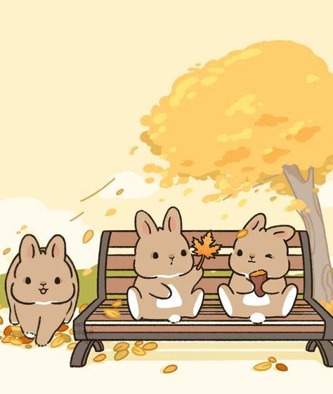 Thanksgiving Bunny, Kawaii Thanksgiving, Autumn Bunny, Bunny Drawings, Summer Drawings, Autumn Animals, Bunny Drawing, Bunny Wallpaper