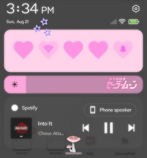 heart control center icon Mi Control Center, Homescreen Themes, Aesthetic Phones, Control Center, Notebook Ideas, Cute App, Phone Stuff, Screen, Pink