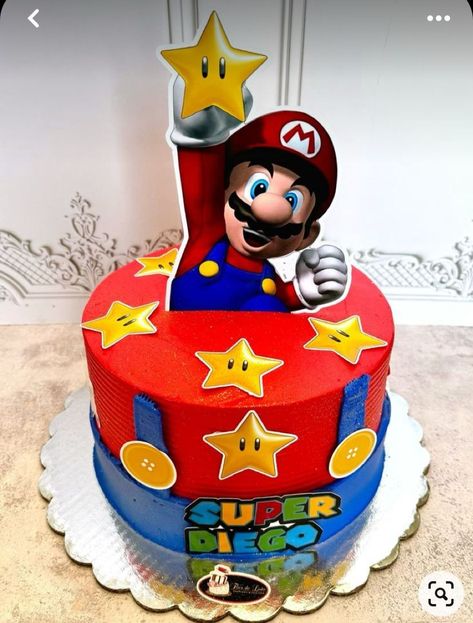 Mario Bros Cake, Topper Cake, Mario Bros., Cake Lover, Cake Inspiration, Mario Bros, 5th Birthday, Super Mario, Party Time