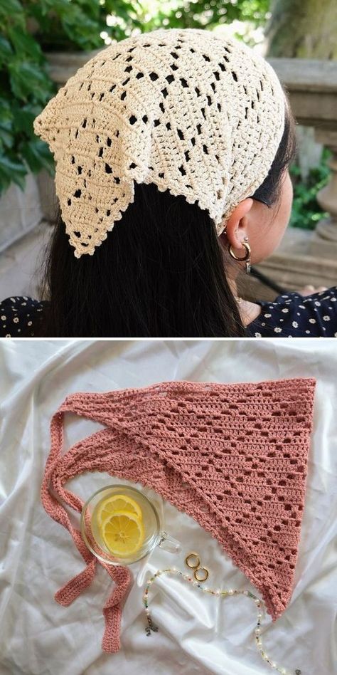 Free Crochet Bandana, Crochet Bags Free Patterns, Crochet Bandana Pattern, Crochet Accessories Free Pattern, Bandana Pattern, Crochet Bandana, Cozy Crochet Patterns, Crochet Bag Pattern Free, Crochet Hair Accessories