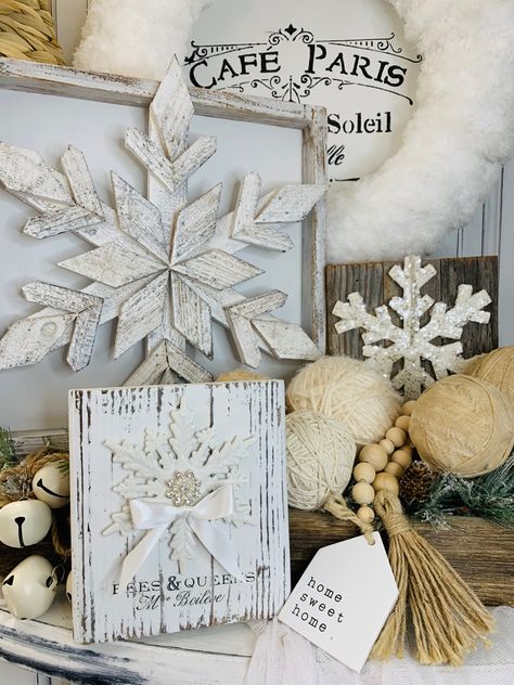 Snowflake Wall Decor, Our Greene Acres, Budget Friendly Home Decor, Snowflake Diy, Winter Decor Ideas, Snowflake Wall, Snow Flakes Diy, Snowflake Decorations, Christmas 2023