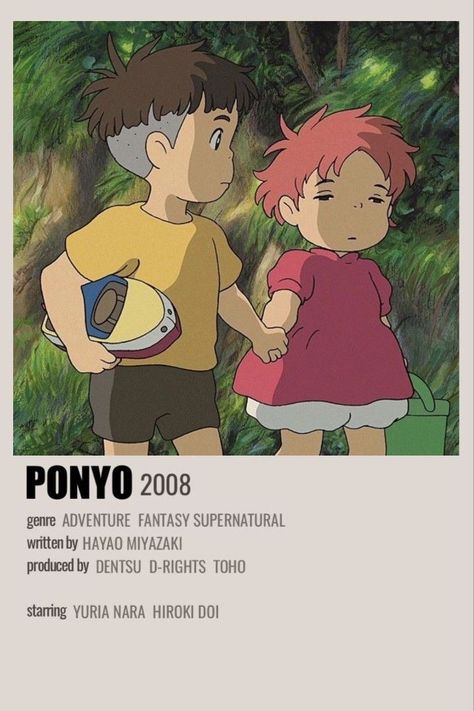 Ponyo Polaroid Poster, Ponyo Movie Poster, Ponyo Posters, Anime Checklist, Ponyo Studio Ghibli, Goodnote Stickers, Anime Diary, Ghibli Room, Ponyo Anime