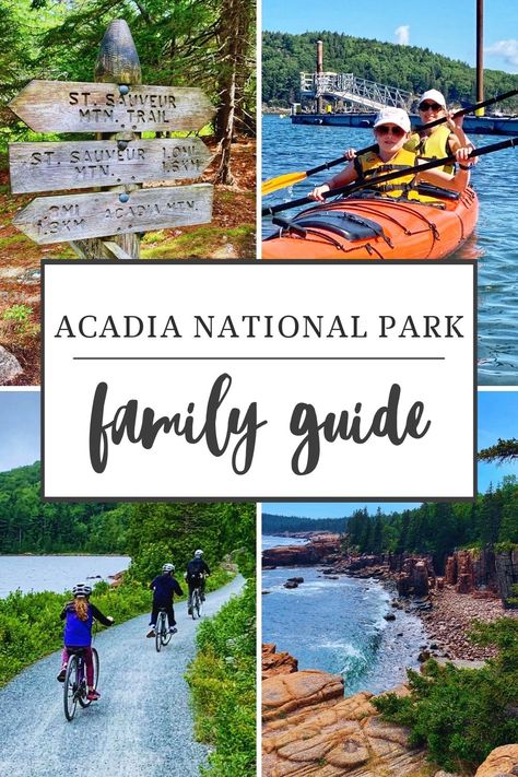 Discover the beauty of Acadia National Park in Maine with this family-friendly week-long itinerary with hiking, biking, wildlife viewing, and boat trip activities that kids will love. ***Learn more about visiting Maine, how to get to Acadia National Park, where to stay in Bar Harbor and Mount Desert Island, top tips for first-time visitors, and all the best things to do in Acadia for families once you are there in this post. Maine With Kids, Acadia National Park Camping, Grand Canyon Camping, Kids Hiking, New England Road Trip, Maine Vacation, Maine Travel, New England Travel, National Park Vacation