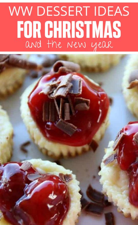 Ww Individual Desserts, We Low Point Desserts, Ww Holiday Recipes, Ww Christmas Recipes, Weight Watchers Finger Foods, Ww Christmas Desserts, Ww Christmas Cookies, Weight Watchers Christmas Desserts, Ww Deserts