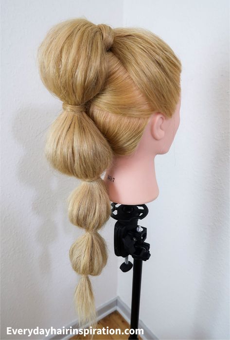 Bony Tail Braid Hairstyles, Bubble High Ponytail, High Bubble Ponytail, Cascading Ponytail, Ponytail Step By Step, Bubble Ponytail Tutorial, Bubble Ponytail Hairstyles, Trendy Ponytail Hairstyles, Trendy Ponytail