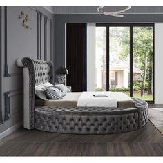 Platform Bed Storage, Velvet Tufted Bed, Grey Platform Bed, Tufted Bed Frame, Velvet Platform Bed, Lit King Size, Wingback Bed, King Platform Bed, Tufted Bed