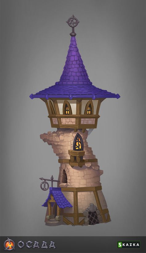 Siege. Mage tower by Gimaldinov on DeviantArt Mage Tower, Medieval Houses, Building Concept, Tier 1, Building Art, Fantasy Castle, Game Concept Art, Game Concept, Game Character Design