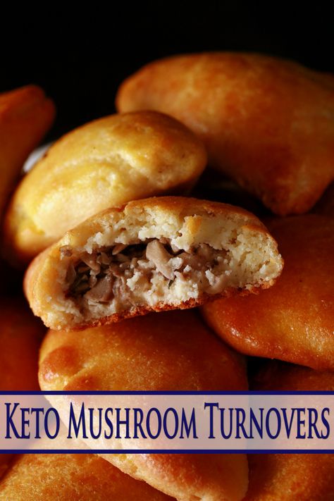 Keto Mushroom Turnovers - Low Carb Hoser Mushroom Turnovers, Keto Mushrooms, Coconut Flour Recipes, Zero Carb, Dough Ingredients, Flour Recipes, Holiday Appetizers, Sugar Free Recipes, Ketogenic Recipes