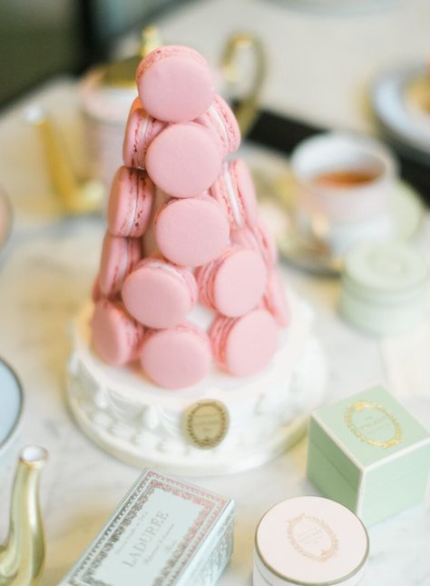 bridal-shower-tea-ideas-rebecca-yale-0919 Tea Party Birthday Ideas, Paris Bridal Shower Theme, Laduree Macarons, Bridal Shower Desserts, Macaron Tower, French Baroque, Laduree Paris, Shower Desserts, Bridal Shower Inspiration