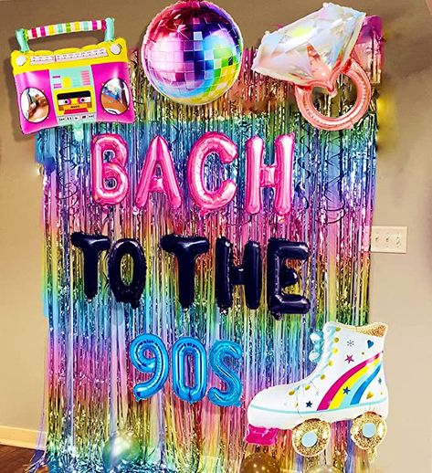 90s Pool Party, Party Outfit Themes, 90s Backdrop, Bach Party Outfit, 90s Theme Party Decorations, Bach Party Decorations, 90s Bachelorette, 90s Party Decorations, Outfit Themes