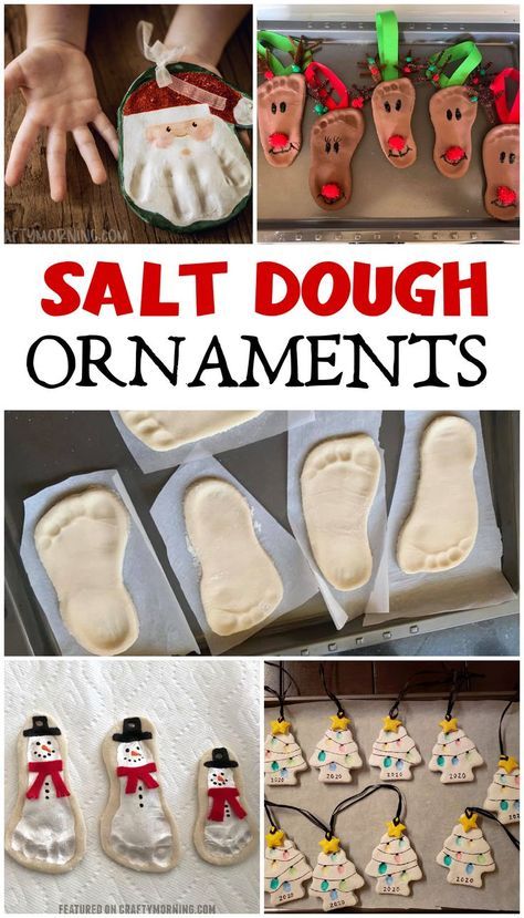 Salt Dough Recipe For Ornaments, Dough Recipe For Ornaments, Craft Ideas Clay, Eyfs Christmas, Ornament Ideas Christmas, Easy Christmas Craft Ideas, How To Make Salt Dough, Make Salt Dough, Christmas Ball Ornaments Diy