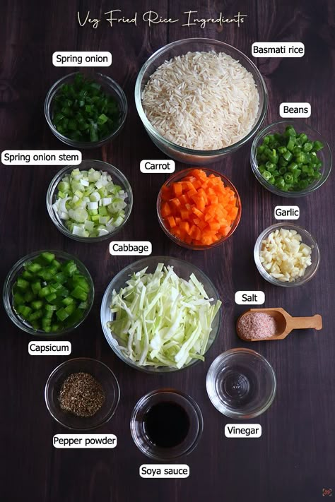 Veg Fried Rice Recipe | Vegetable Fried Rice Recipe - Sharmis Passions How To Cook Rice For Fried Rice, Vegetable Sauce For Rice, Vegetables Rice Recipes, Veg Fried Rice Recipe Chinese, Veg Chinese Recipes, Chinese Fried Rice Recipe Easy, Vegetable Fried Rice Recipe Easy, How To Make Fried Rice, Veg Fried Rice Recipe Indian