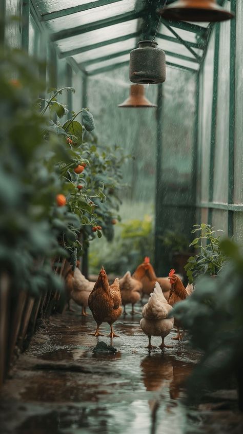 Chickens On A Farm, Simple Farm Life, Farm Life Photography, Rustic Greenhouses, Countryside Life, Good Morning Ladies, Lush Plants, Future Farms, Farm Lifestyle