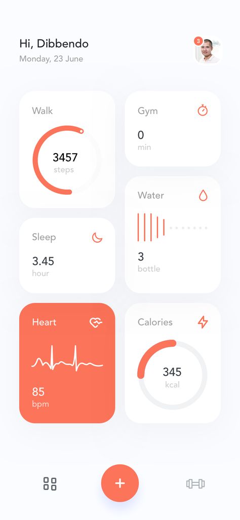 Healthcare App Ui, Clean App Design, Healthcare Dashboard, Health Mobile App, Step Counter App, Health Tracker App, Fitness Tracker App, Fitness Tracking App, Counter App