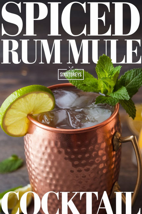 Spiced Rum Mule Cocktail Recipe Mule Cocktail Recipes, Spiced Rum Drinks Easy, Easy Mule Drink Recipes, Mule Drink Recipes Holidays, Mule Drink Recipes Whiskey, Mule Drink Recipes, Flavored Mules Cocktail Recipes, Ginger Mule Cocktail, Spiced Rum Drinks