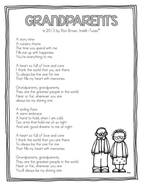 Grandparents Song (by Ron Brown from Intelli-Tunes via Teacher Idea Factory): Grandparent's Day Activities, Grandparents Day At School Ideas, Grandparents Day Ideas For School, Poems About Grandparents, Grandparents Day Songs, Grandparents Day Poem, Grandparents Day Activities, National Grandparents Day, Grandparents Day Crafts