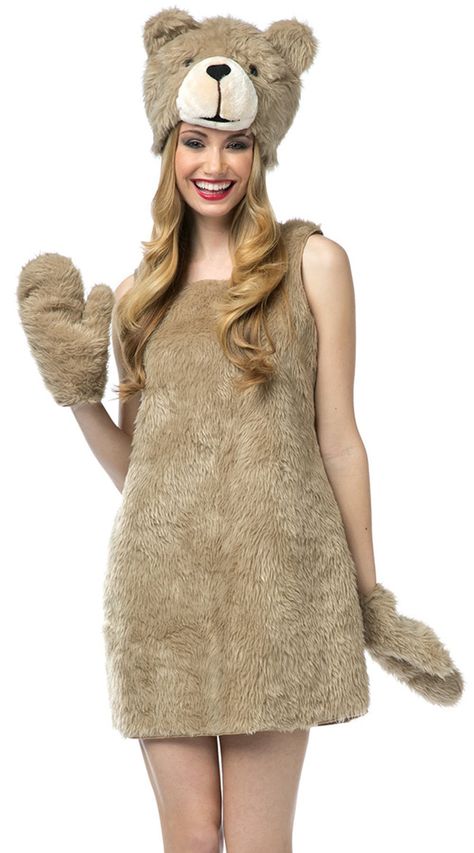 Funny, sexy Halloween costumes, like this Teddy Bear costume! Ted Dress, Ted Halloween, Teddy Bear Costume, Unique Couple Halloween Costumes, Bear Dress, Halloween Costume Store, Womens Costume, Bear Costume, Bear Outfits