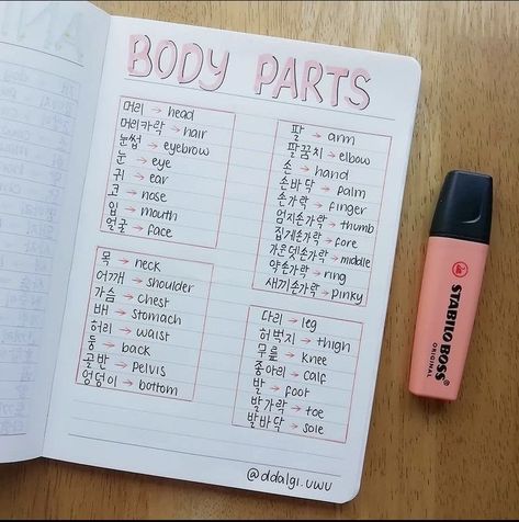 Korean Hangul Notes, Korean Learning Apps, Korean Notes, Learning Korean Grammar, Korean Study, Learn Basic Korean, Learn Korean Alphabet, Korean Learning, Easy Korean Words