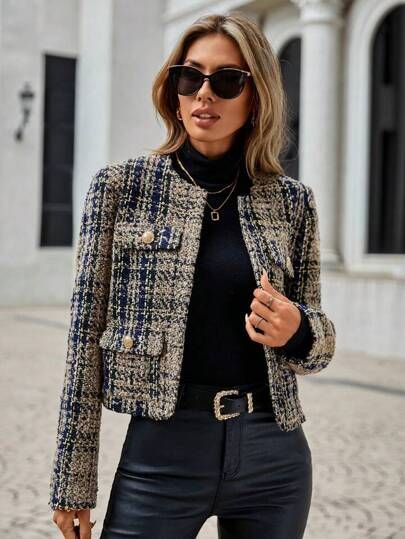 Tweed Coat Outfit, Tweed Outfit Women, Tweed Blazer Outfit, Tweed Jacket Outfit, Tweed Fashion, Tweed Overcoat, Chanel Style Jacket, Tweed Outfit, Jacket Outfit Women