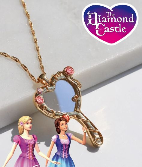 Barbie Jewerly, Princess Ideas, Mirror Necklace, Barbie Jewelry, Barbie Fairytopia, Necklace Friendship, Barbies Pics, Cute Birthday Ideas, Cute App