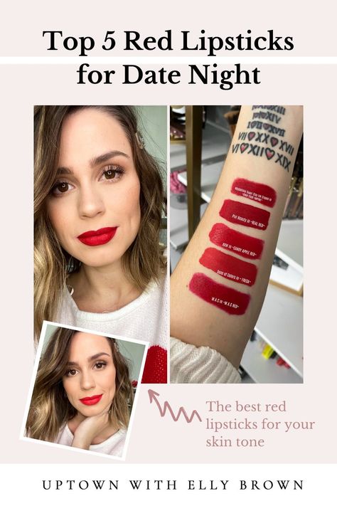 Cinnamon Lipstick, Best Red Lipstick For Olive Skin, Red Lipstick For Warm Skin Tones, Cool Toned Red Lipstick, Red Lipstick For Cool Undertones, Drugstore Red Lipstick, Deep Red Lip, Warm Red Lipstick, Red Lipstick Aesthetic