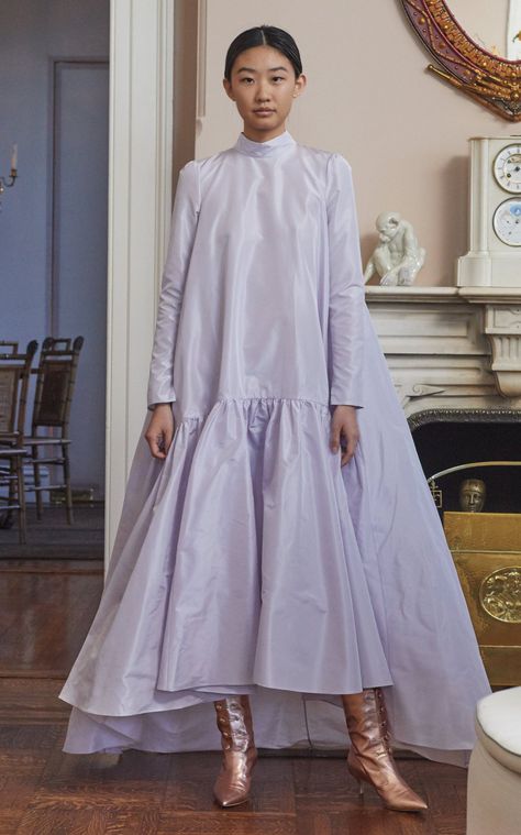 Taffeta Silk Gown by Adam Lippes FW19 | Moda Operandi Fashion Trend Report, Women's Runway Fashion, Adam Lippes, Mode Inspo, Long Dresses, Muslim Fashion, Long Sleeve Maxi Dress, Modest Fashion, Runway Fashion