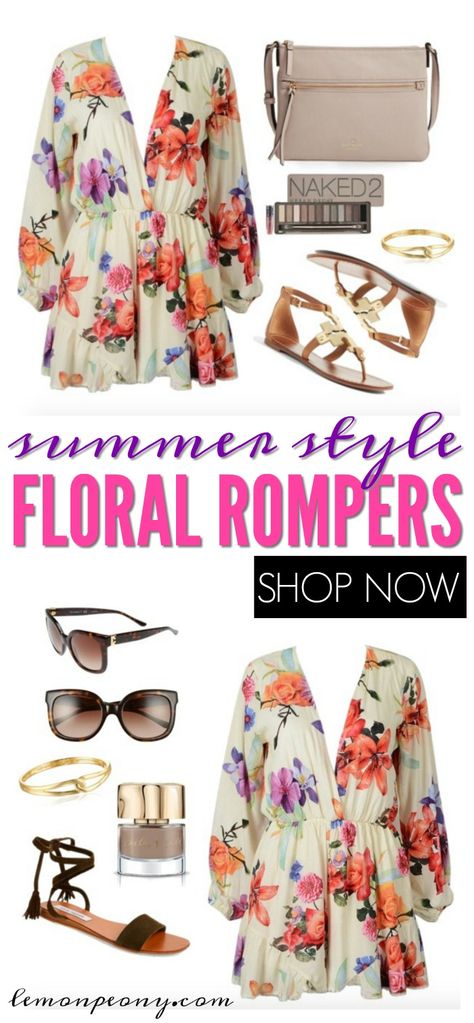 Summer Style Floral Rompers! 2017 Spring and Summer Fashion Trends online now! Some of my favorite styles and ACCESSORIES! Everyday Summer Outfits, Recipes On The Grill, Summer Fashion For Women, Fashion Trend Board, Summer Fashion Accessories, Simple Summer Style, Friday Outfit, Multiple Outfits