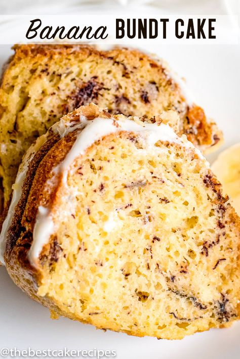 Banana Bundt Cake Recipe, Cake Mix Banana Bread, Banana Cake Mix, Yellow Cake Mix Recipes, Banana Bundt Cake, Banana Bundt, Banana Coffee Cakes, Bundt Recipes, Recipes Using Cake Mix