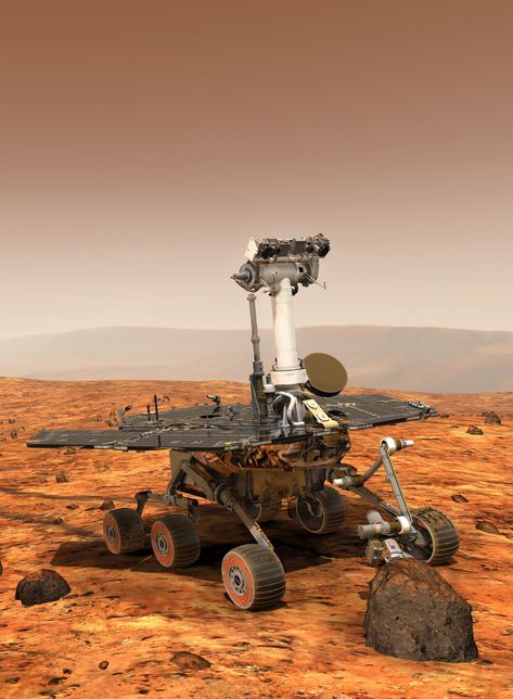 An artist's concept portrays a NASA Mars Exploration Rover on the surface of Mars. Nasa Rover, Mars Surface, Mars Exploration, Nasa Poster, Nasa Mars, Mars Rover, Red Planet, Science Photos, Space Nasa