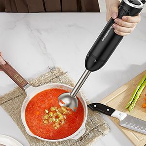 Hand Blender, 300W Immersion Blender Handheld, Stick Blender Electric with Stainless Steel Blade for Making Baby Food, Soups, Sauce, HB3201 (Black) Pureed Soups, Emulsion Blender, Stick Blender, Hand Held Blender, Making Baby Food, Pureed Soup, Baby Puree Recipes, Immersion Blender, Fast Cleaning