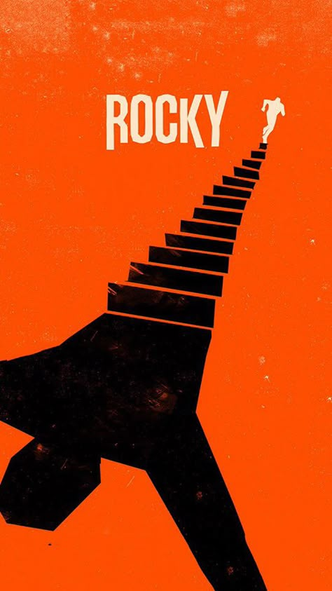 Rocky minimalist poster Rock Balboa, Vintage Website, Rocky 1976, Rocky Poster, Negative Space Art, Greatest Movies, Play Poster, Minimalist Graphic Design, Book Cover Design Inspiration