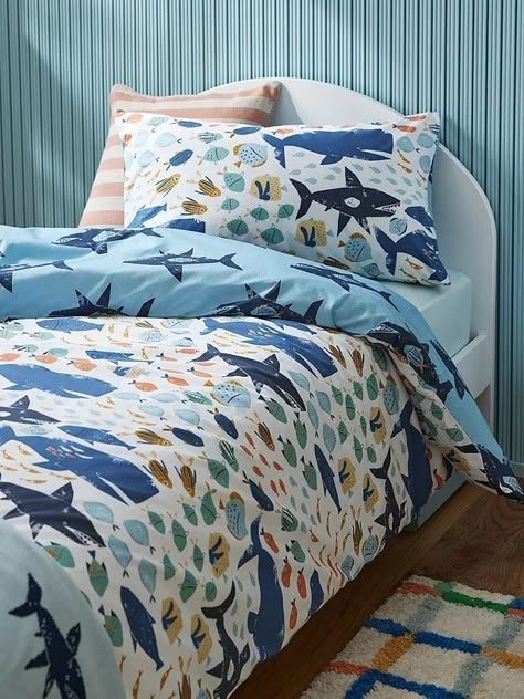 Sea Kids Room, Shark Bedroom, Shark Things, Shark Room, Childrens Bedding Sets, Shark Stuff, Jungle Boogie, Ocean Room, Print Duvet Cover