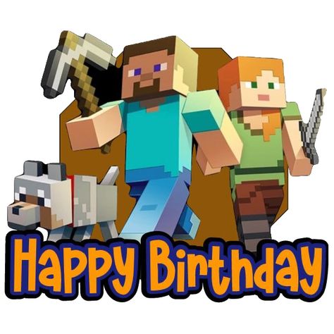 Minecraft Cake Topper, Happy Birthday Adam, Basketball Cake, Happy Birthday Printable, Minecraft Wallpaper, Minecraft Cake, Minecraft Party, Fashion Cakes, Cricut Svg