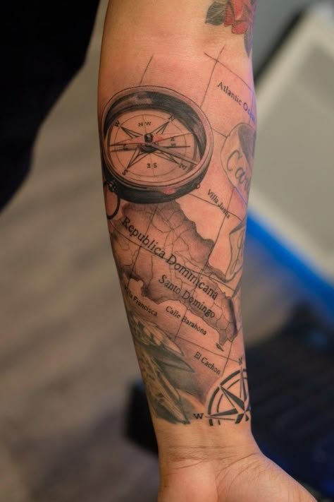 Cayman Islands Tattoo Ideas, Dominican Republic Tattoo Sleeve, Dominican Republic Map Tattoo, Peruvian Tattoo Ideas For Men, Dominican Republic Tattoo Ideas Women, Dominican Tattoo Ideas For Men, Carribean Tattoos Men, Caribbean Map Tattoo, Ecuador Tattoo Ideas