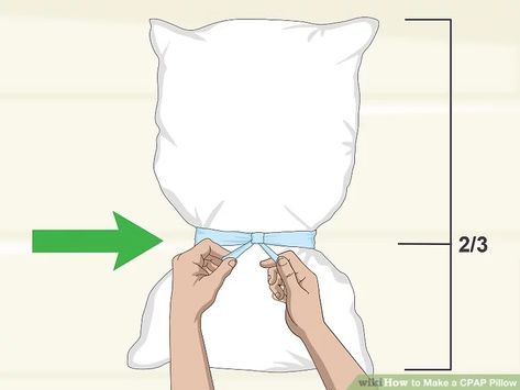 3 Ways to Make a CPAP Pillow - wikiHow Cpap Nightstand Ideas, Denise Austin Workout, Cpap Accessories, Homemade Pillows, Denise Austin, Fabric Shears, Cpap Mask, Packing Hacks Clothes, Cpap Machine