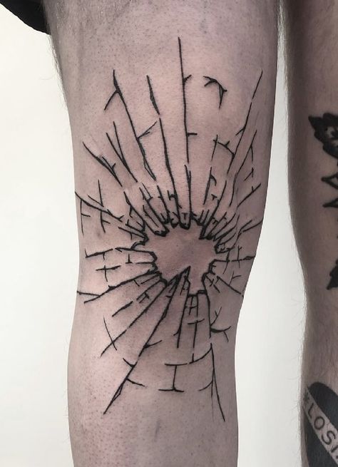 108 Tattoo, Knee Tattoos, Glass Tattoo, Knee Tattoo, Broken Glass, Tattoo Ideas, Tattoo Designs, Tattoos, Glass