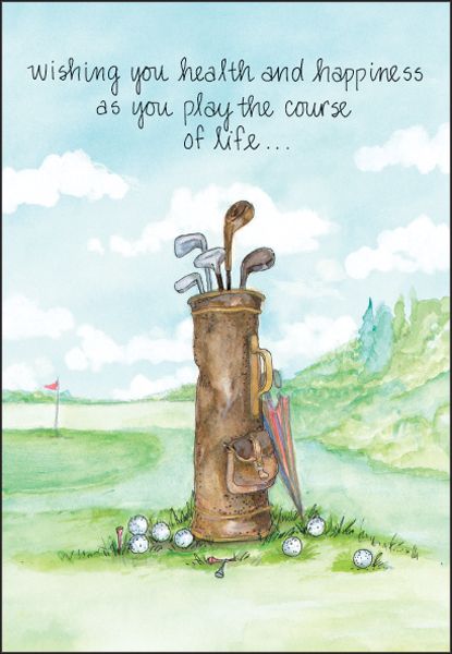 Happy Birthday Golf, Birthday Wishes For Men, Birthday Verses For Cards, Golf Birthday Cards, Birthday Verses, Cards For Men, Birthday Card Sayings, Happy Birthday Art, Watercolor Birthday Cards