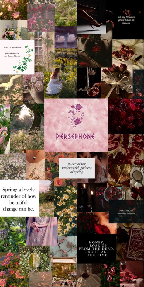 Persephone Goddess Of Spring Aesthetic, Persephone Wallpaper Iphone, Children Of Persephone Aesthetic, Persephone Goddess Art, Persephone Outfit Aesthetic, Persephone Aesthetic Wallpaper, Persephone Cabin, Greek Gods Wallpaper Aesthetic, Persephone Core