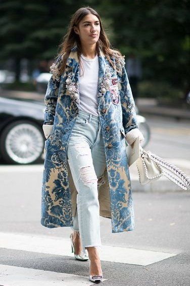 Fall Fashion Coats, Milan Fashion Week Street Style, Moda Denim, Mode Kimono, Looks Street Style, Denim Trends, Fashion Weeks, Girl Coat, Inspired Outfits