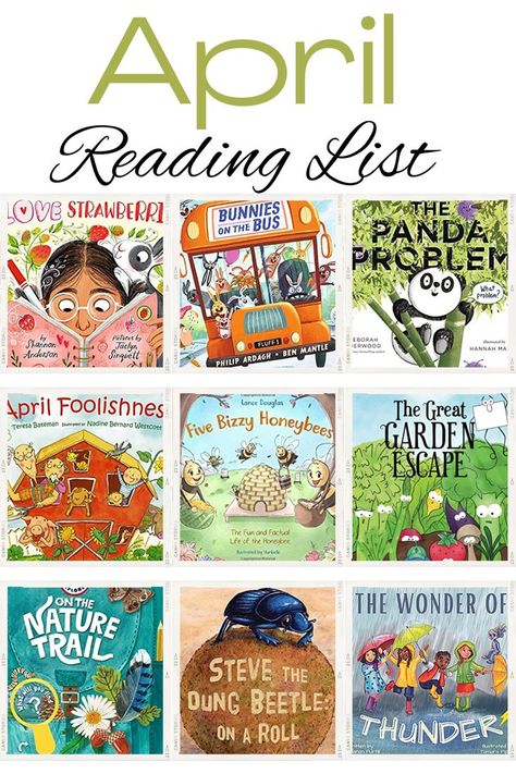 Book Reading List, Reading Picture, Spring Reading, Month Of April, Spring Books, Kids Library, Library Lessons, Preschool Books, Homeschool Activities